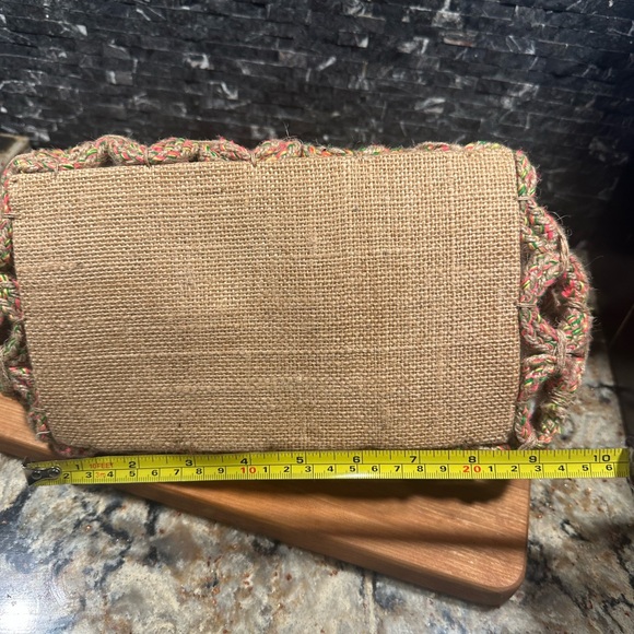 Estrella Shirleah Jute Bag Multicolor Round Wood Handles Vegan Made in India - Picture 13 of 13